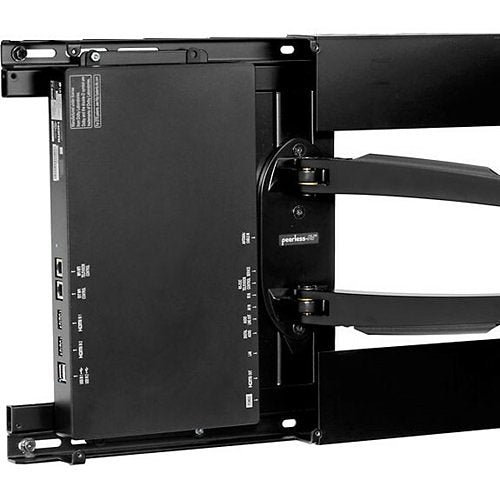 Peerless-AV HA746-STB Hospitality Wall Arm Mount with STB Enclosure for 43" to 55" TVs, Semi-Gloss Black