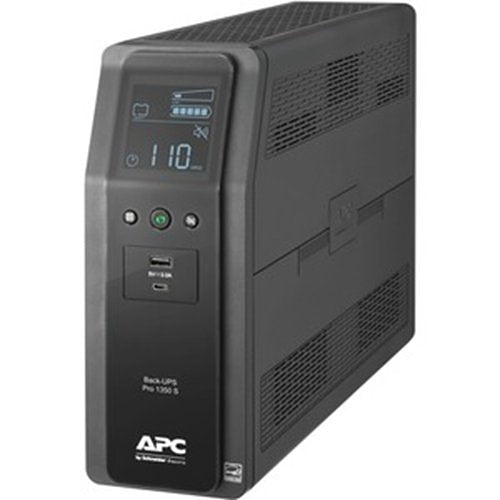 APC BR1350MS Back-UPS PRO BR 1350VA, SineWave, 10-Outlets, 2-USB Charging Ports, AVR, LCD interface