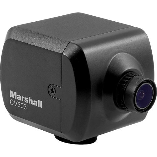 Marshall CV503 Full HD Miniature Camera with M12 Mount and Interchangeable 3.6mm Lens, 1920x1080p at 60 fps, 3G/HD-SDI Output, Black