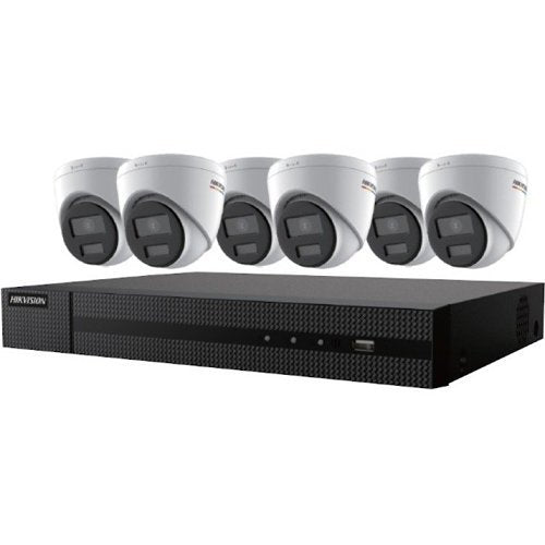 Hikvision EKI-K82T46C ColorVu 7-Piece Kit, (6) DS-2CD1347G0-LUF 4MP IP Cameras, (1) ERI-K108-P8 8-Channel 4K NVR