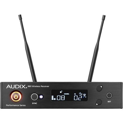 Audix AP61L10 Wireless Microphone System 522 MHz 586 MHz with R61 Receiver B60 Bodypack Transmitter and ADX10 Lavalier Microphone