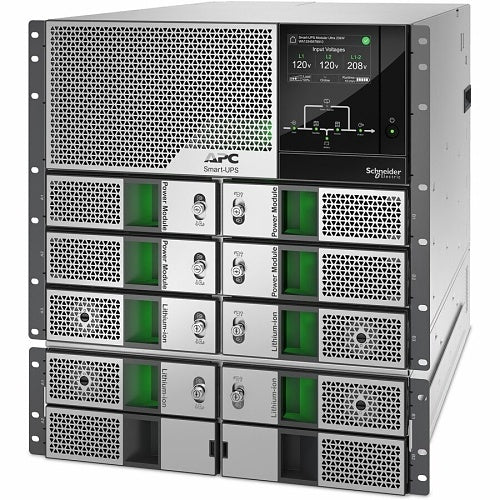 APC SRYL20K20RMXLT Smart-UPS Modular Ultra, On-Line, 20kW Scalable to 20kW N+1, Lithium-ion, 12U, 208/240V, Network Management, with External Battery Chassis