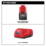 MILWAUKEE 48-59-2420 M12™ REDLITHIUM™ 2.0Ah Battery and Charger Starter Kit