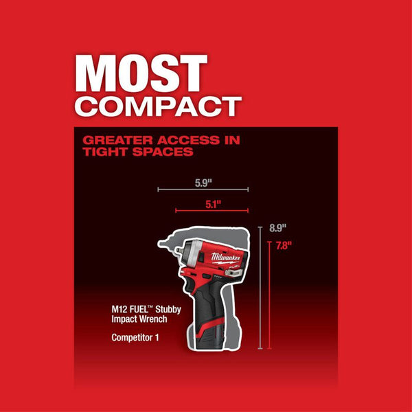 MILWAUKEE 2552-20 M12 FUEL™ 1/4" Stubby Impact Wrench