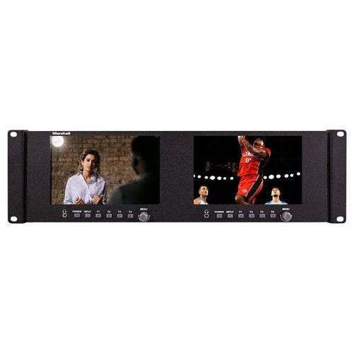 Marshall V-702W-12G Dual 7" Rackmount Monitor with HDMI and 12G-SDI Inputs