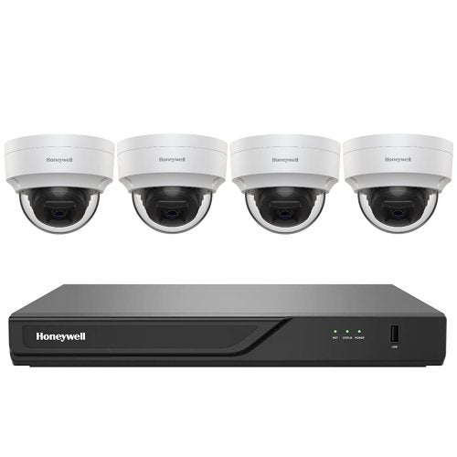 Honeywell HN30040101D45PK 5-Piece Kit, (4) HC30W45R3 5MP Dome Cameras, White (1) HN30040101 4-Channel NVR, 1TB