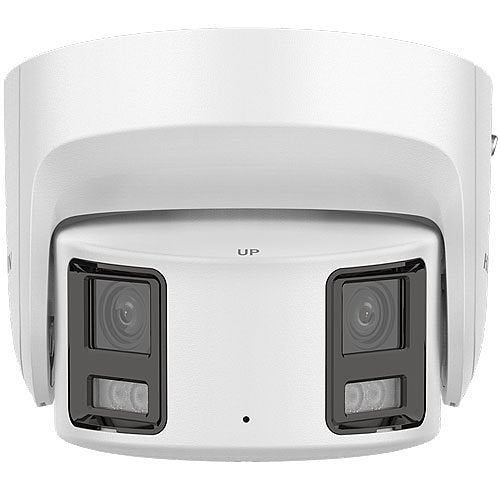 Hikvision DS-2CD2387G2P-LSU/SL Value Series ColorVu 8MP Audio Alarm and Strobe Light Panoramic Turret IP Camera, 4mm Fixed Lens, White