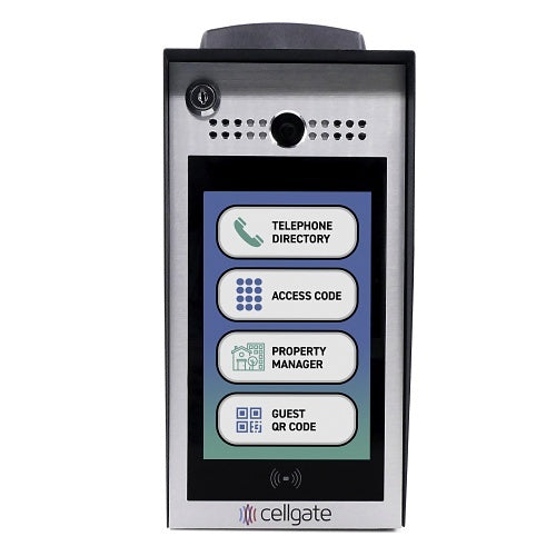 Cellgate AA1MLPE-ATT Watchman W480 ATT Telephone Entry with Live Streaming Video for Multi-Family or Commercial Applications, 8" Color Display, Pedestal-Mount