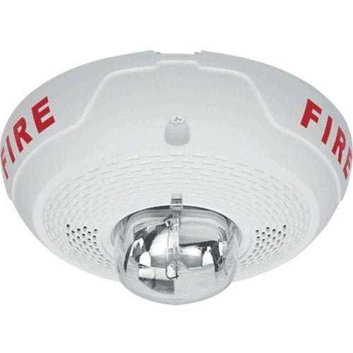 System Sensor SPSCWL L-Series Indoor Speaker Strobe, Ceiling Mount, "FIRE" Marking, White