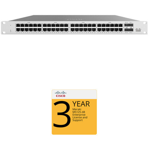 Cisco MS125-48 Access Switch with 3-Year Enterprise License and Support