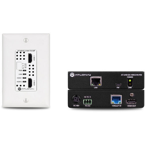 Atlona® AT-HDVS-210H-TX-WP-KIT 4K HDMI over HDBaseT 2x1 Switch Wall Plate Extender Kit