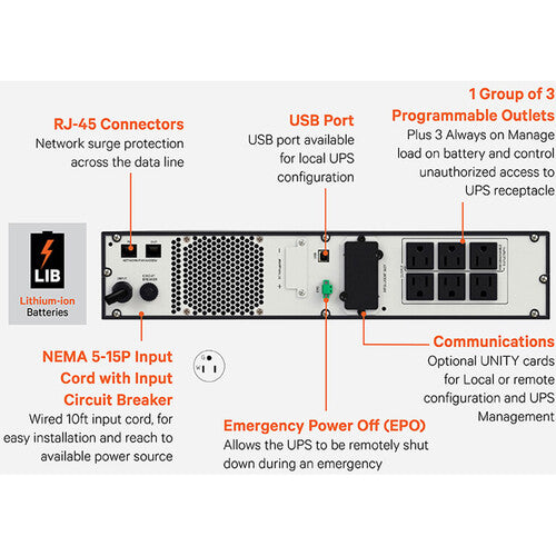 VERTIV PSI5-3000RT120LI Liebert PSI5 Lithium-Ion 3000VA