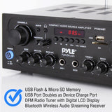 Pyle PTA24BT 250-Watt Compact Bluetooth® Audio Stereo Receiver with FM Radio