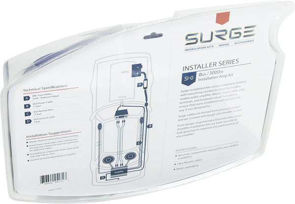 IN STOCK! Surge SI-0 Installer Series Amp Installation Kit (0 Gauge, 3,000 Watts)