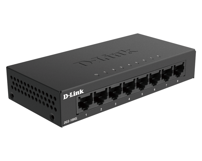 D-Link DGS-108GL 8 Port Gigabit Metal Unmanaged Desktop Switch