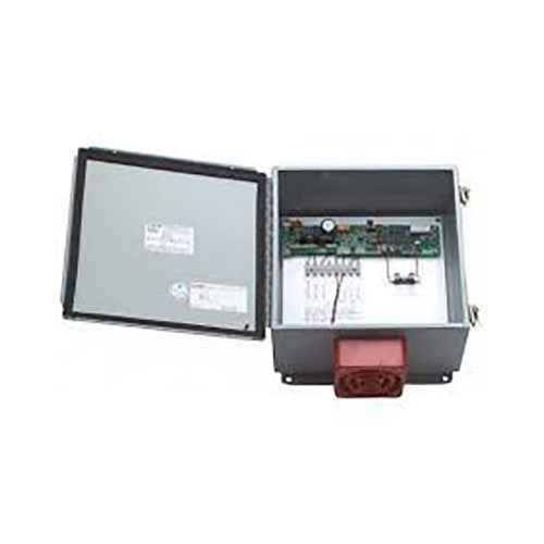 Dynalock 3101C-R Delay Egress Controller Mounted in 12”x12”x6” Weatherproof Enclosure with Mounted Alarm Horn