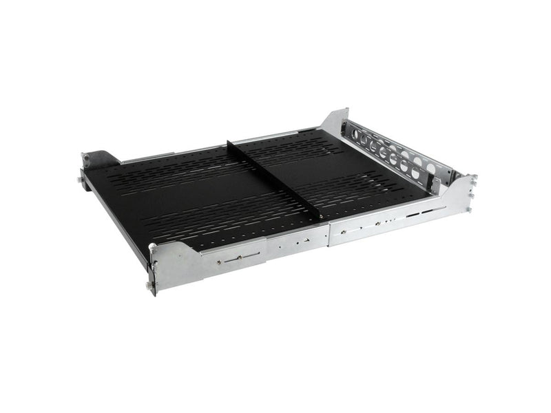 StarTech UNISLDSHF192 2U 50lb Sliding Vented Rack Mount Shelf with integrated cable management