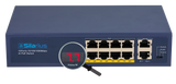 Silarius SIL-A8POE1G96 10 Ports POE+ switch with 8 Gigabit Ports PoE+, 2 Gigabit Uplinks, VLAN config and POE indicator - 96W POE+