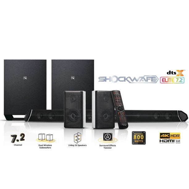 IN STOCK! Nakamichi Shockwafe Elite 7.2 SSE 800W Soundbar System SHOCKWAFE ELITE 7.2.4 SSE