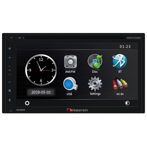 IN STOCK! Nakamichi NM-NA3605 6.8-Inch WVGA Double-DIN In-Dash DVD Receiver with Apple CarPlay™, Android™ Auto, and Bluetooth®